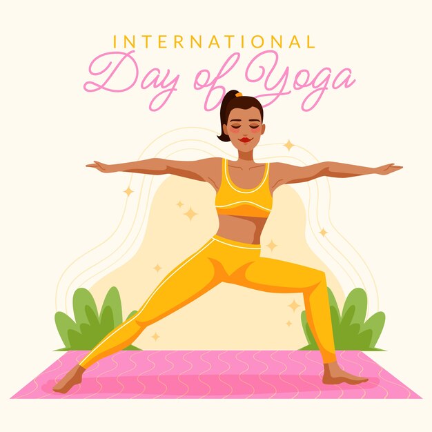 Femme dessinée à la main, faire du yoga illustration