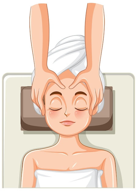 Femme obtient un spa de massage facial