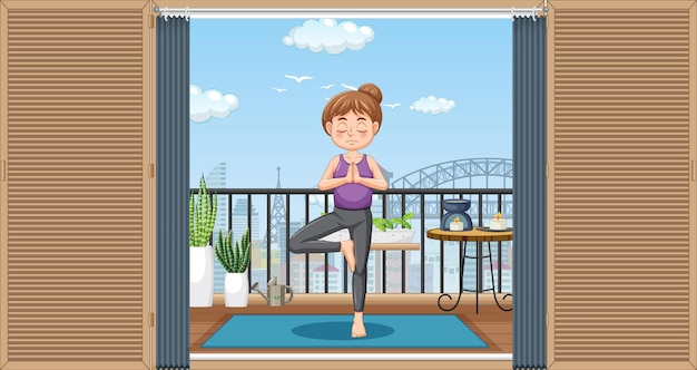 Femme Pratiquant L'exercice De Yoga Et La Méditation