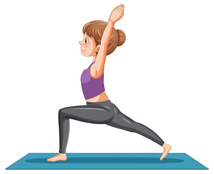 Vecteur gratuit une femme pratiquant le yoga sur un tapis