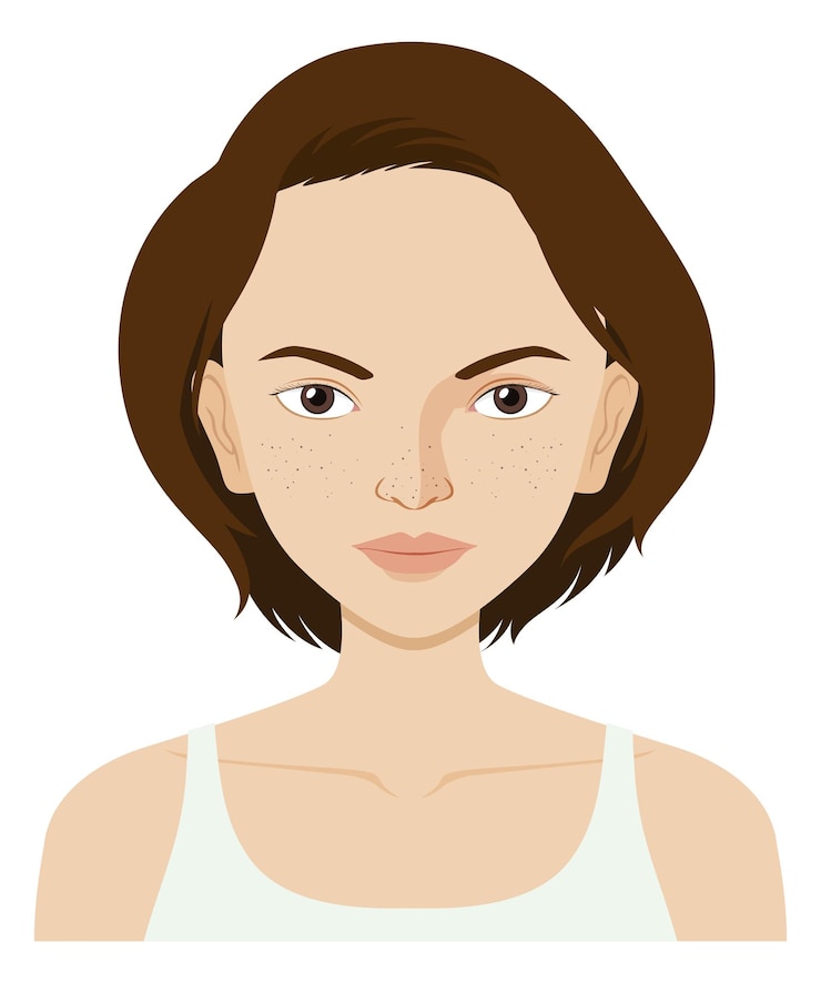 Vecteur gratuit femme avec problème de peau du visage