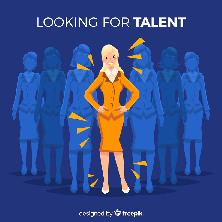 Vecteur gratuit femme à la recherche de talent