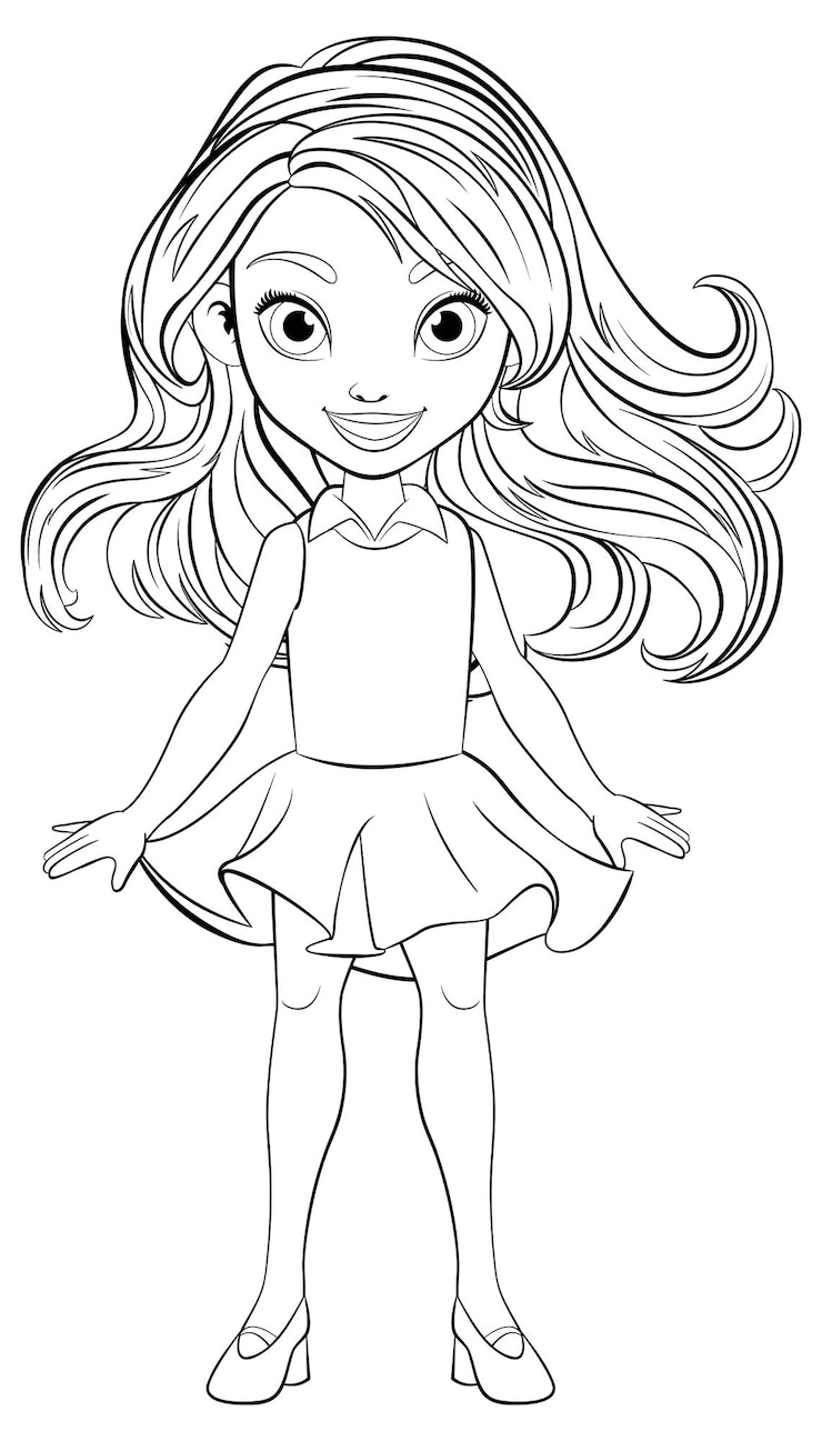 Vecteur gratuit une femme souriante en mini-robe une illustration vectorielle