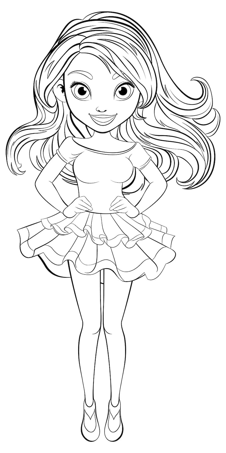 Vecteur gratuit femme souriante en mini-robe une illustration vectorielle