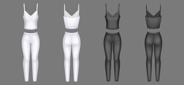 ensemble de vêtements de sport pour femmes avec leggings et soutien-gorge  de sport. illustration vectorielle et dessin technique 5527071 Art  vectoriel chez Vecteezy