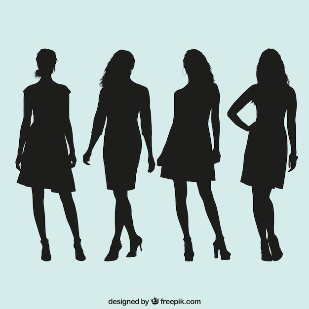 Vecteur gratuit femmes silhouettes collection