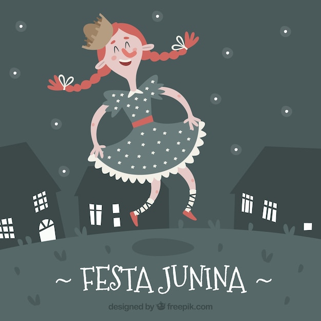 Festa Junina Background Avec Danse Féminine