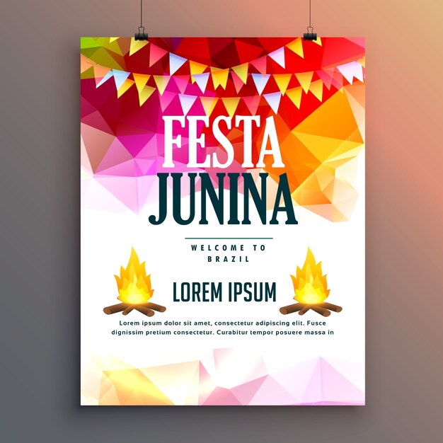 Festa Junina Célébration Fête Poster Design Fond