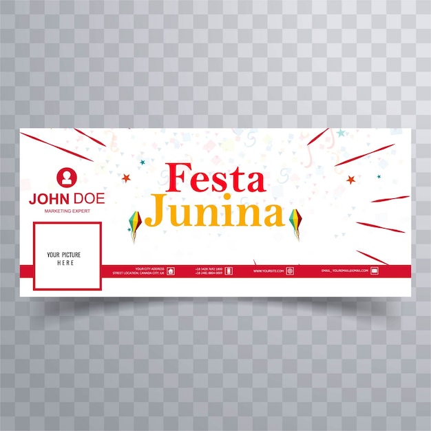 Vecteur gratuit festa junina facebook banner