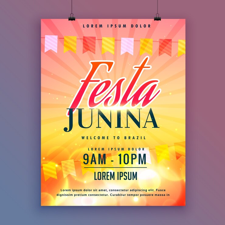 Vecteur gratuit festa junina invitation carte design vecteur