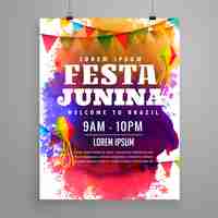 Vecteur gratuit festa junina invitation flyer template design