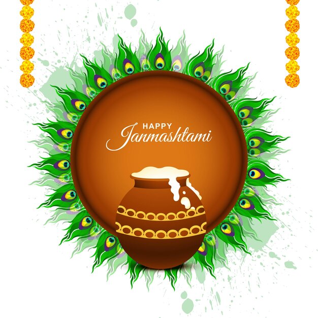 Festival hindou de l'inde heureux fond de carte janmashtami