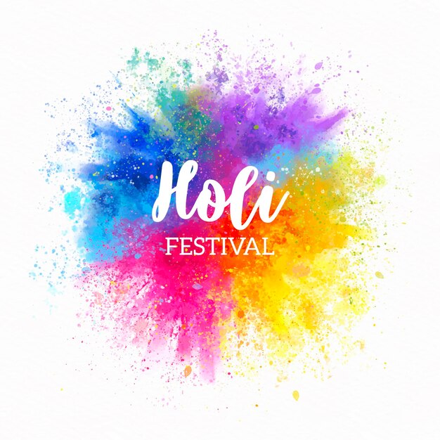 Festival holi aquarelle