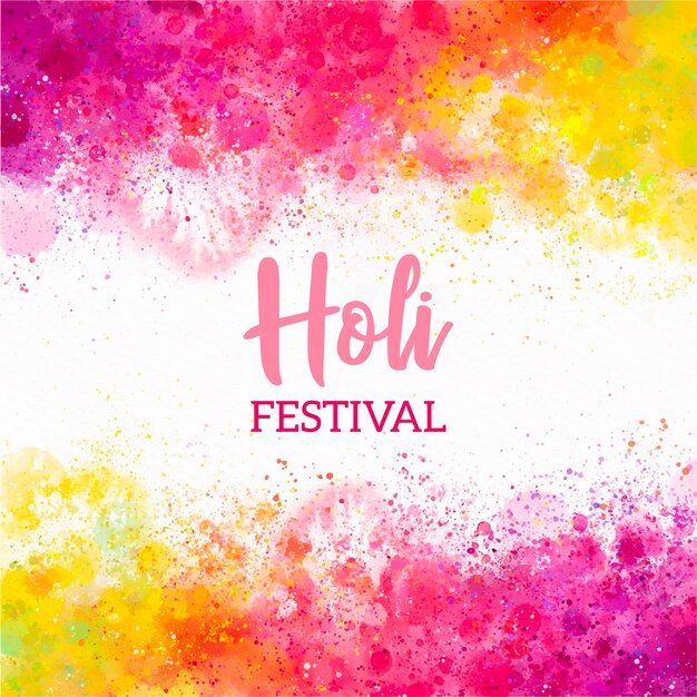 Festival holi aquarelle