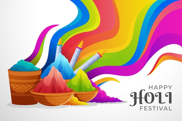 Vecteur gratuit festival holi design plat