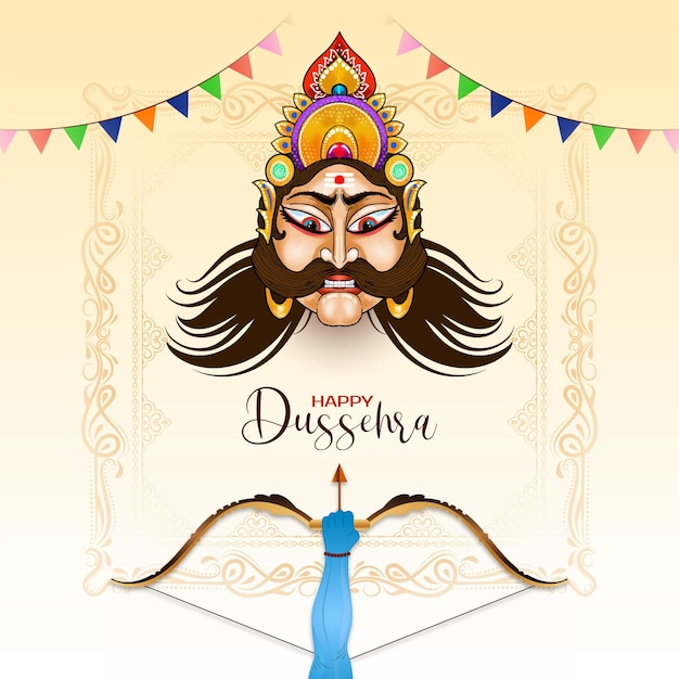 Vecteur gratuit festival indien happy dussehra salutation fond design vecteur