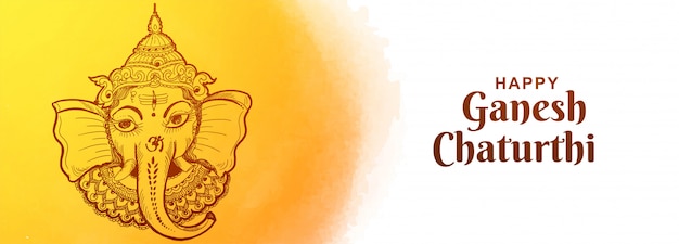 Festival Indien Pour Fond De Bannière De Carte Ganesh Chaturthi