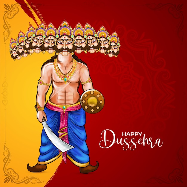 Vecteur gratuit festival indien religieux happy dussehra salutation fond design vecteur