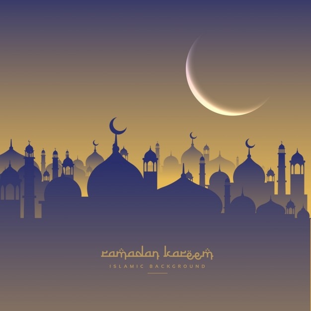 Festival De Ramadan Islamic Avec La Lune Et Masjid