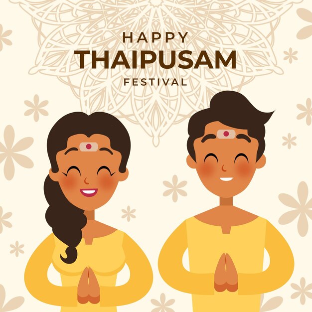 Vecteur gratuit festival de thaipusam design plat