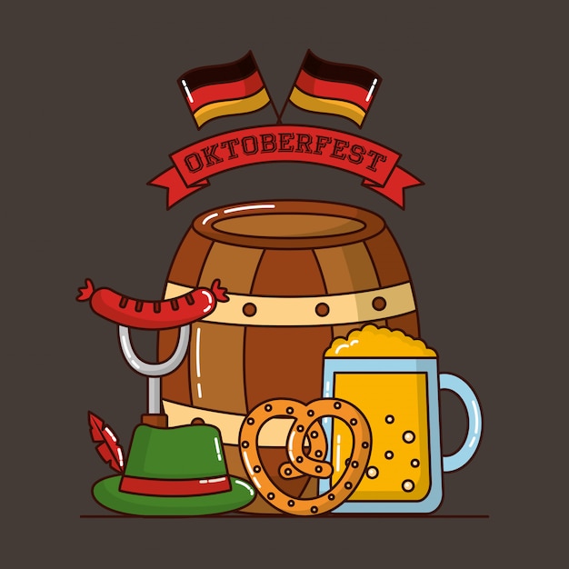 Vecteur gratuit fête de l'allemagne oktoberfest