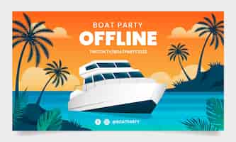 Vecteur gratuit fête de bateau dégradé avec fond de secousse de palmiers