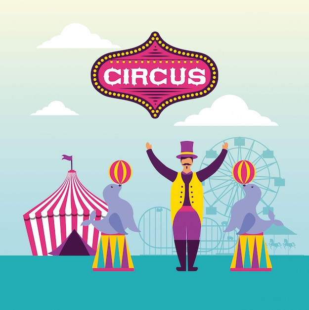 Vecteur gratuit fête du cirque