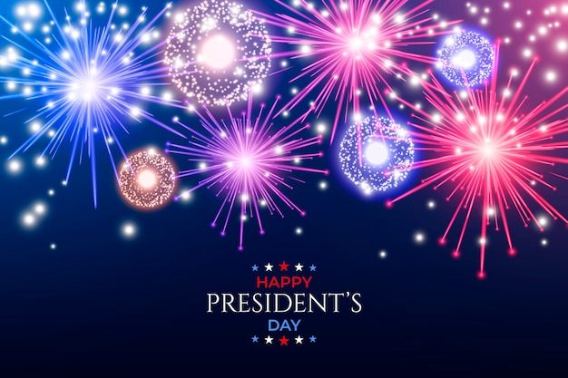 Vecteur gratuit fête du président des feux d'artifice