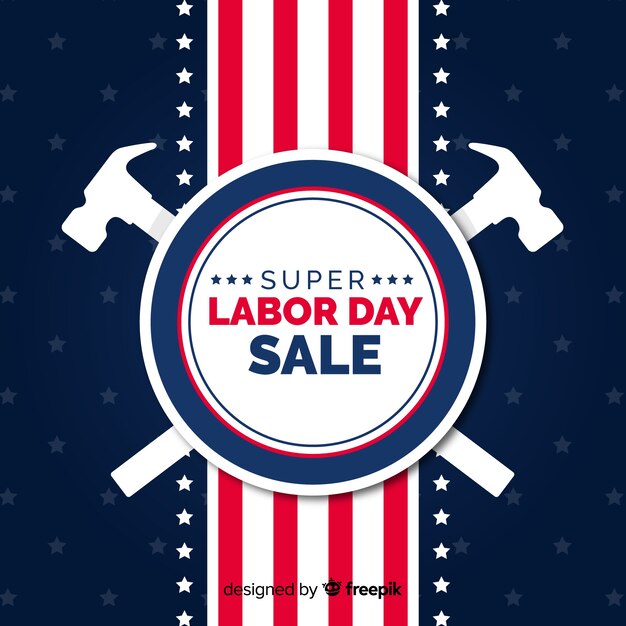 Fête du travail USA fond de vente dans le style plat