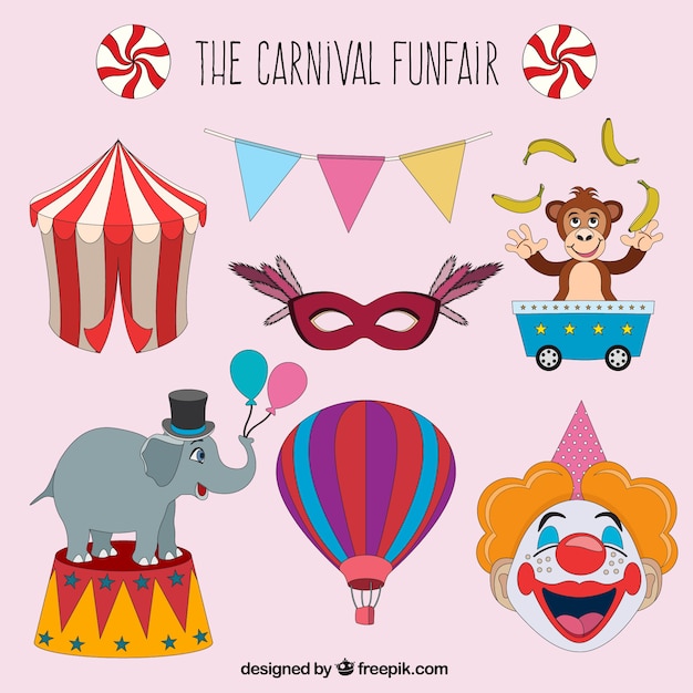 Vecteur gratuit la fête foraine du carnaval