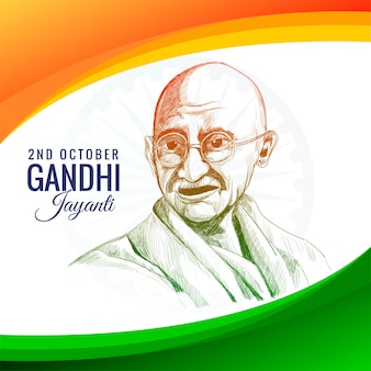Fête De Gandhi Jayanti En Inde Le 2 Octobre Avec Vague Vecteur gratuit