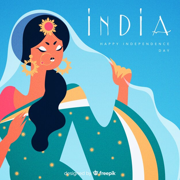 Fête de l'indépendance dessinés à la main en Inde