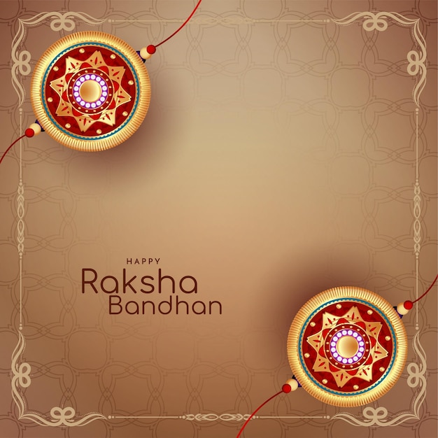 Fête Traditionnelle Indienne Conception De Cartes De Voeux Happy Raksha Bandhan