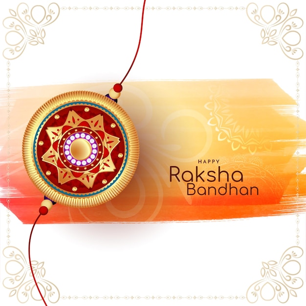 Vecteur gratuit fête traditionnelle indienne conception de cartes de voeux happy raksha bandhan