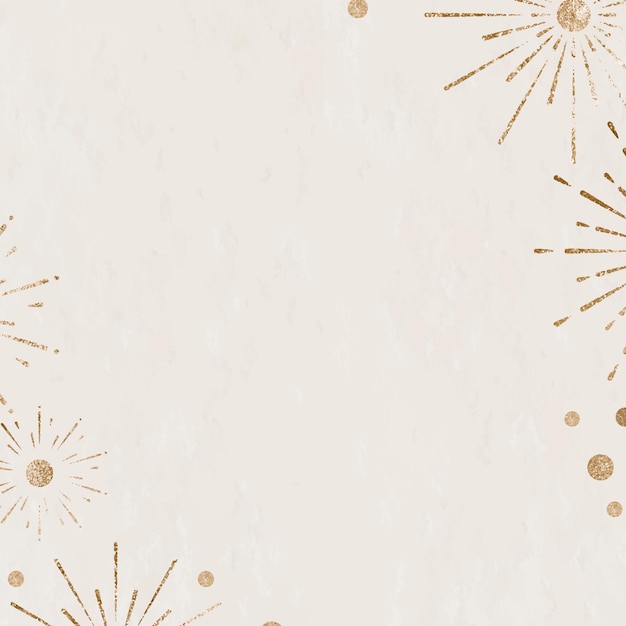 Vecteur gratuit feu d'artifice mousseux fond beige célébration du nouvel an