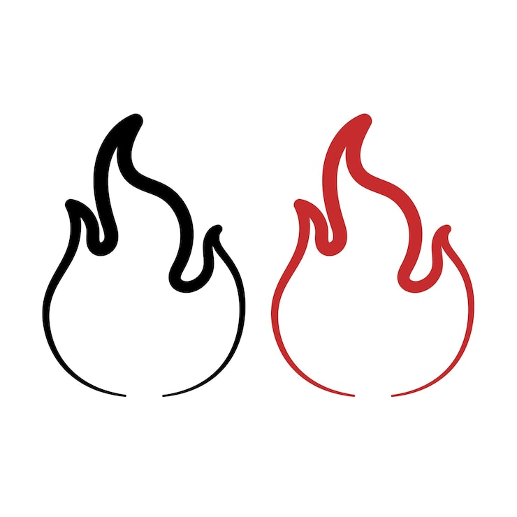 Vecteur gratuit feu de flamme dessiné à la main