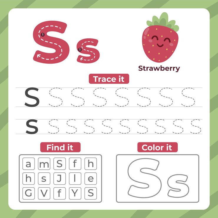 Vecteur gratuit feuille de calcul lettre s avec fraise
