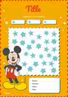 Vecteur gratuit une feuille de calcul de mickey mouse.