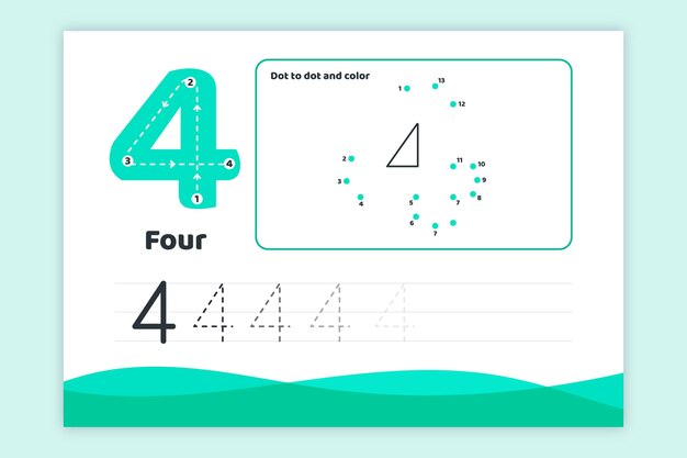 Feuille de calcul numéro quatre turquoise