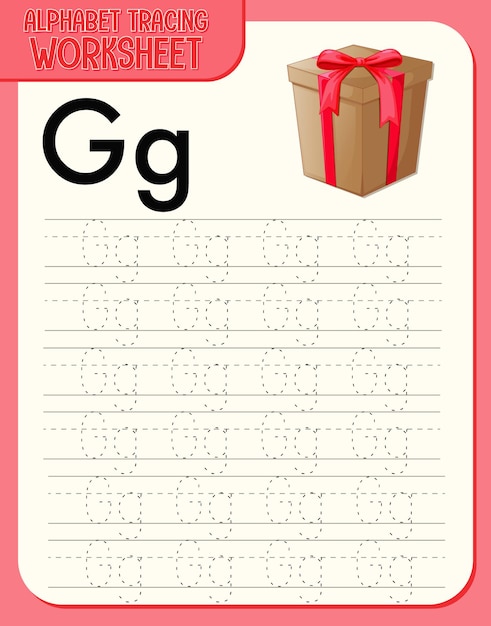 Feuille De Calcul De Traçage D'alphabet Avec La Lettre G Et G