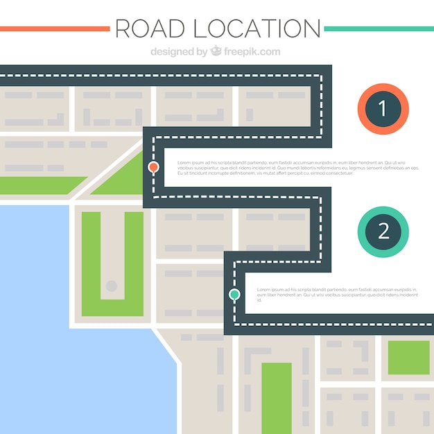 Vecteur gratuit feuille de route géométrique avec deux pointeurs