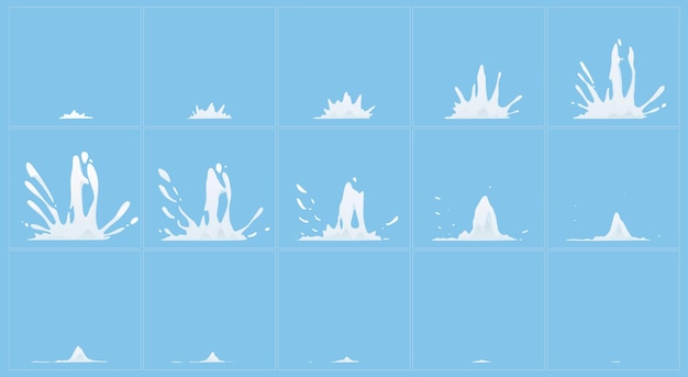 Feuille De Sprite D'animation D'éclaboussures De Lait