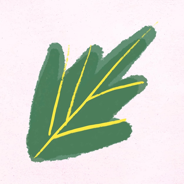 Vecteur gratuit feuille verte vecteur botanique dessiné à la main