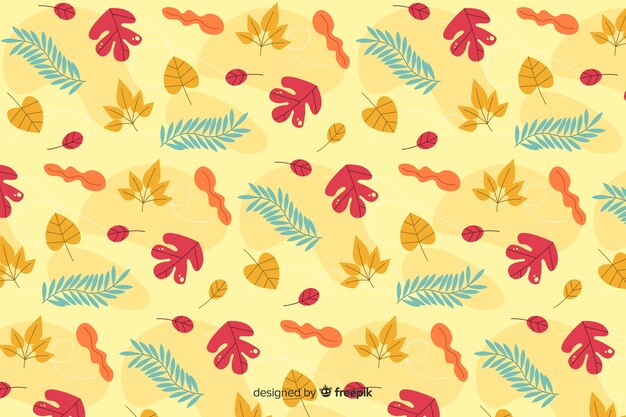 Feuilles d'automne design plat fond