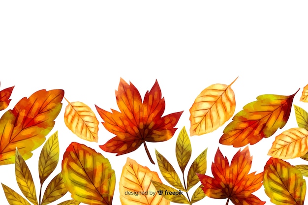 Feuilles D'automne Fond Style Aquarelle