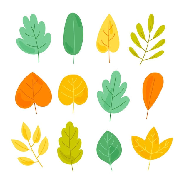 Feuilles Colorées Dessinées à La Main