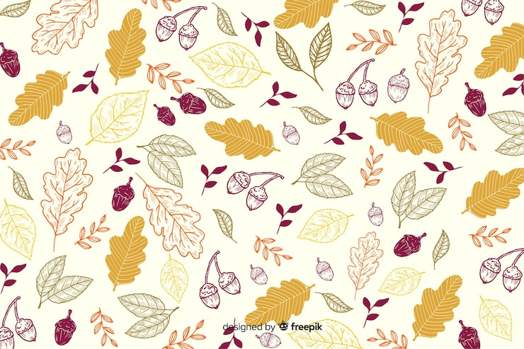 Vecteur gratuit feuilles dessinées à la main fond automne