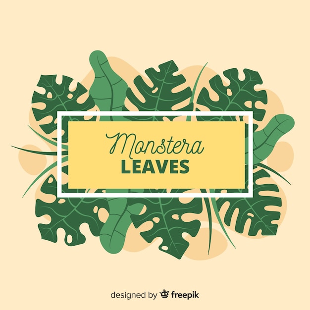 Vecteur gratuit feuilles de monstera plates