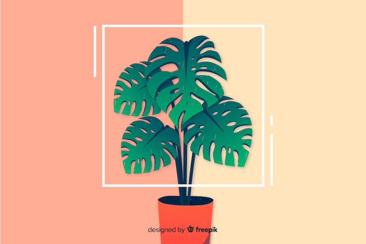 Vecteur gratuit feuilles de monstera