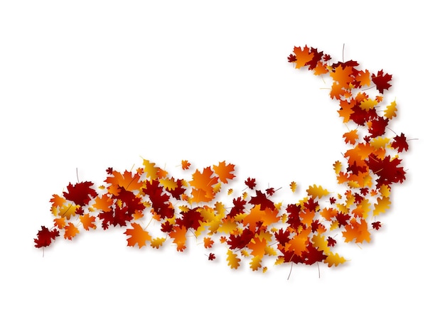 Vecteur gratuit feuilles de tourbillon d'automne.